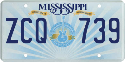 MS license plate ZCQ739