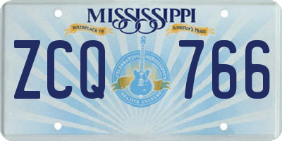 MS license plate ZCQ766