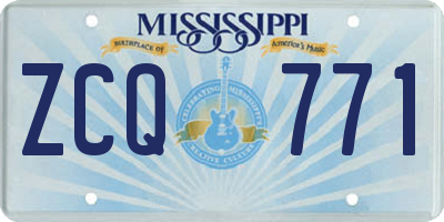 MS license plate ZCQ771