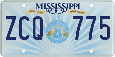 MS license plate ZCQ775
