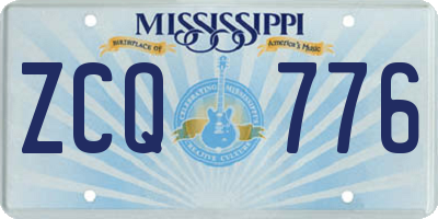 MS license plate ZCQ776