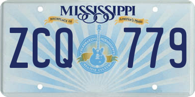 MS license plate ZCQ779