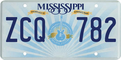 MS license plate ZCQ782