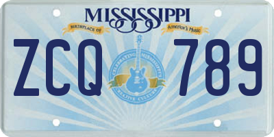 MS license plate ZCQ789