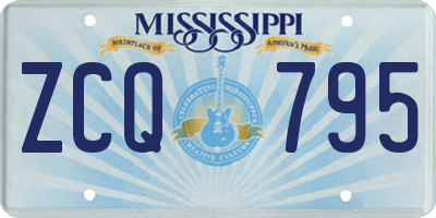 MS license plate ZCQ795