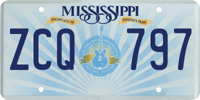 MS license plate ZCQ797