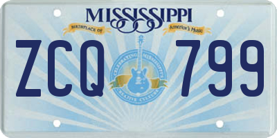 MS license plate ZCQ799