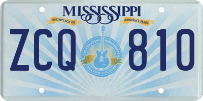 MS license plate ZCQ810
