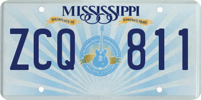 MS license plate ZCQ811