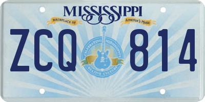 MS license plate ZCQ814