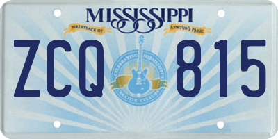 MS license plate ZCQ815
