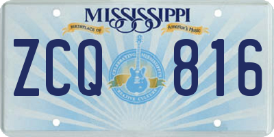MS license plate ZCQ816