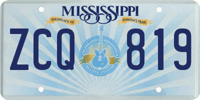 MS license plate ZCQ819