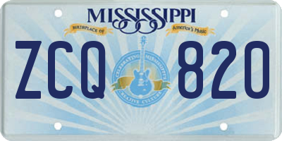 MS license plate ZCQ820