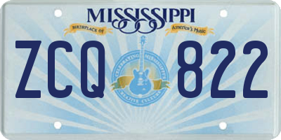 MS license plate ZCQ822