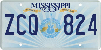 MS license plate ZCQ824