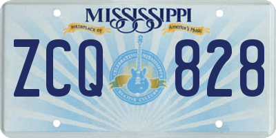 MS license plate ZCQ828