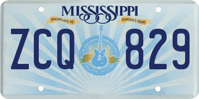 MS license plate ZCQ829