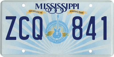 MS license plate ZCQ841