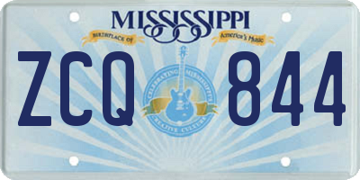 MS license plate ZCQ844