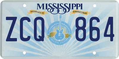 MS license plate ZCQ864
