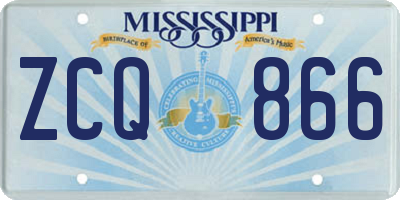 MS license plate ZCQ866