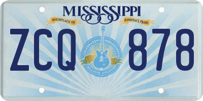 MS license plate ZCQ878