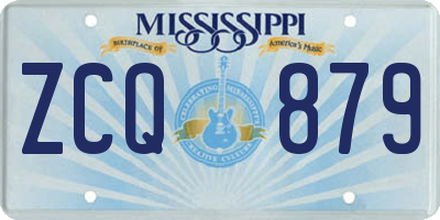 MS license plate ZCQ879