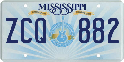 MS license plate ZCQ882