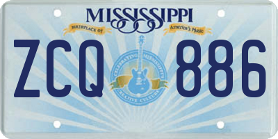 MS license plate ZCQ886