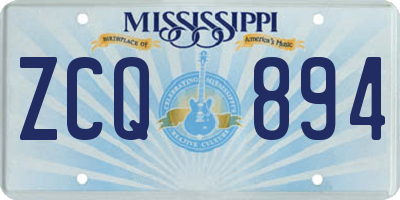 MS license plate ZCQ894