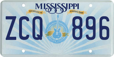 MS license plate ZCQ896