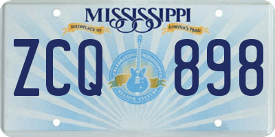 MS license plate ZCQ898