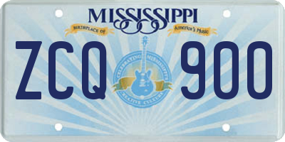 MS license plate ZCQ900