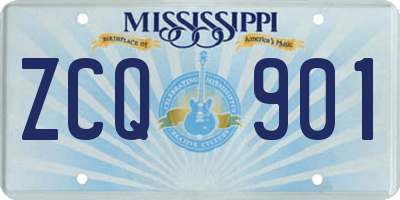 MS license plate ZCQ901
