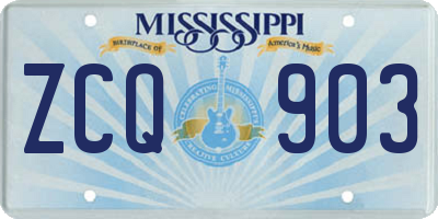 MS license plate ZCQ903