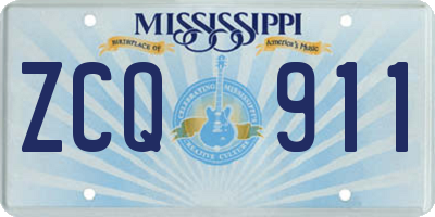 MS license plate ZCQ911