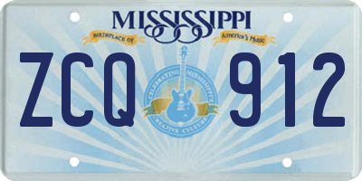 MS license plate ZCQ912