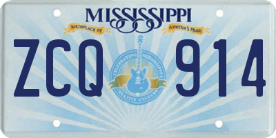 MS license plate ZCQ914