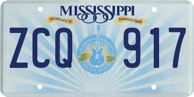 MS license plate ZCQ917