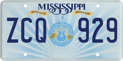 MS license plate ZCQ929