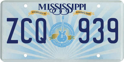 MS license plate ZCQ939