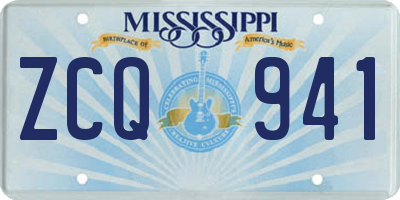 MS license plate ZCQ941