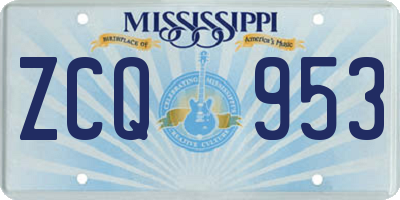 MS license plate ZCQ953