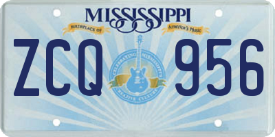 MS license plate ZCQ956