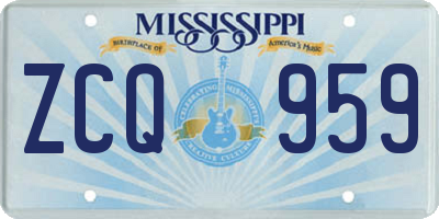 MS license plate ZCQ959