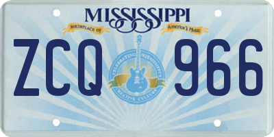 MS license plate ZCQ966
