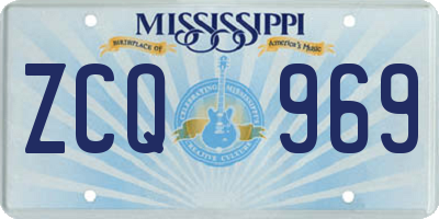 MS license plate ZCQ969