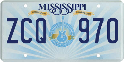MS license plate ZCQ970