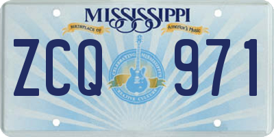 MS license plate ZCQ971